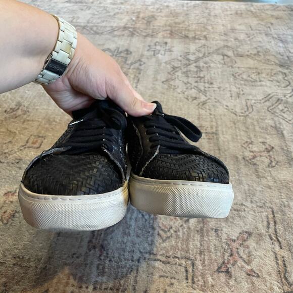 TAFT Sneaker Black Woven Leather EU 39 Low Top Men's Casual Lace-up Sneaker - Picture 10 of 13